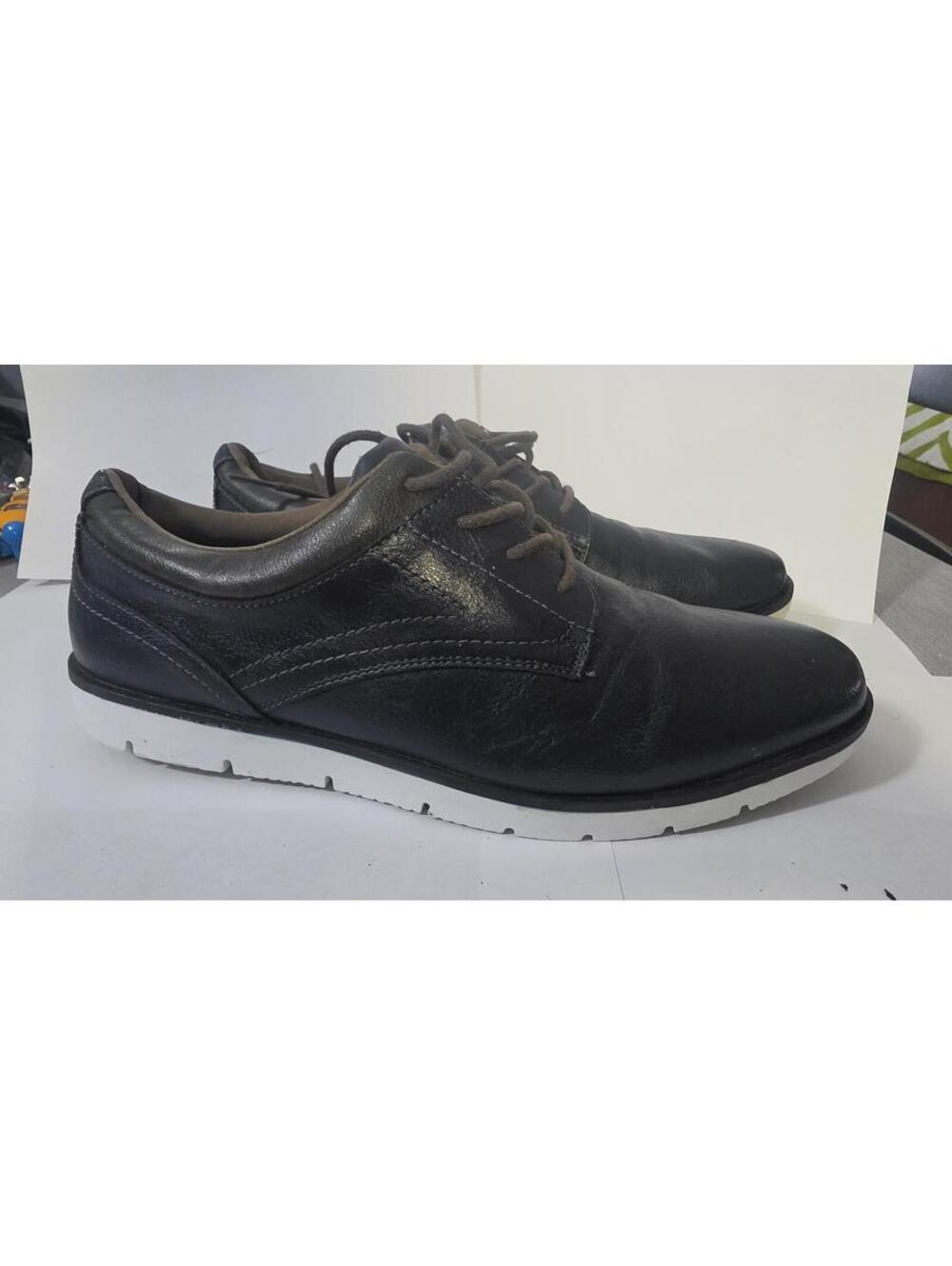 Primark Blue Leather Lace-Up Derby Shoes with White Sole